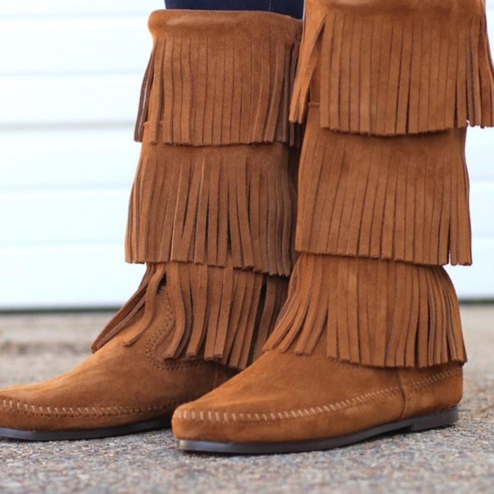 Minnetonka Triple Fringe Boots